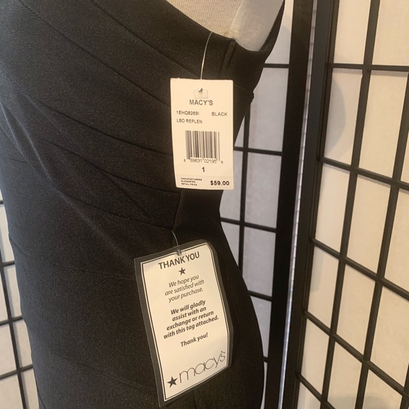 NWT Black Fitted Mini Dress Size 1 - Picture 7 of 8